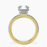14kt Yellow Gold Kourtney Kardashian Secret Double Halo Eternity Lab Diamond Ring side right image one