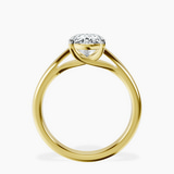 9ct Yellow Gold Allen Flat Band Solitaire Lab Diamond Ring side right image one