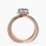 14kt Rose Gold Electra Criss Cross Halo Lab Diamond Ring side right image one