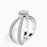 10kt White Gold Electra Criss Cross Halo Lab Diamond Ring standing product image one