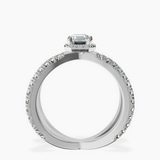 10kt White Gold Electra Criss Cross Halo Lab Diamond Ring side right image one