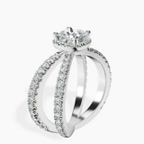 Platinum Electra Criss Cross Halo Lab Diamond Ring standing product image one