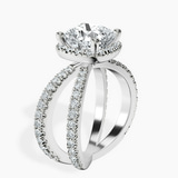 Platinum Electra Criss Cross Halo Lab Diamond Ring standing product image one