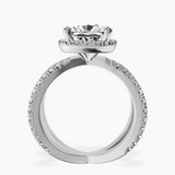 Platinum Electra Criss Cross Halo Lab Diamond Ring side right image one