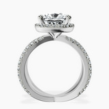 10kt White Gold Electra Criss Cross Halo Lab Diamond Ring side right image one