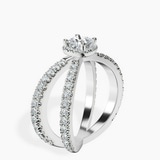 14kt White Gold Electra Criss Cross Halo Lab Diamond Ring standing product image one