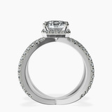 Platinum Electra Criss Cross Halo Lab Diamond Ring side right image one