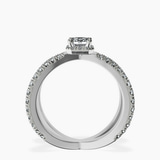 10kt White Gold Electra Criss Cross Halo Lab Diamond Ring side right image one
