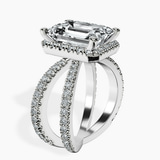 Platinum Electra Criss Cross Halo Lab Diamond Ring standing product image one