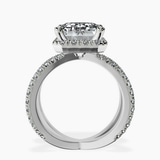 Platinum Electra Criss Cross Halo Lab Diamond Ring side right image one