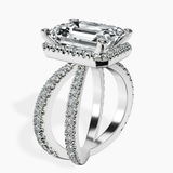 Platinum Electra Criss Cross Halo Lab Diamond Ring standing product image one