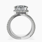 Platinum Electra Criss Cross Halo Lab Diamond Ring side right image one