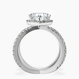10kt White Gold Electra Criss Cross Halo Lab Diamond Ring side right image one