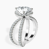 10kt White Gold Electra Criss Cross Halo Lab Diamond Ring standing product image one