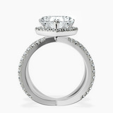 10kt White Gold Electra Criss Cross Halo Lab Diamond Ring side right image one