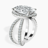 Platinum Electra Criss Cross Halo Lab Diamond Ring standing product image one