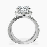 Platinum Electra Criss Cross Halo Lab Diamond Ring side right image one
