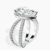 Platinum Electra Criss Cross Halo Lab Diamond Ring standing product image one