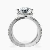 Platinum Electra Criss Cross Halo Lab Diamond Ring side right image one