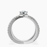 10kt White Gold Electra Criss Cross Halo Lab Diamond Ring side right image one