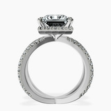 10kt White Gold Electra Criss Cross Halo Lab Diamond Ring side right image one