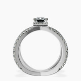 14kt White Gold Electra Criss Cross Halo Lab Diamond Ring side right image one