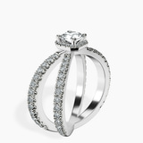 10kt White Gold Electra Criss Cross Halo Lab Diamond Ring standing product image one