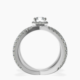 10kt White Gold Electra Criss Cross Halo Lab Diamond Ring side right image one