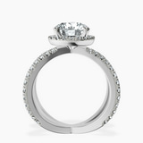 10kt White Gold Electra Criss Cross Halo Lab Diamond Ring side right image one