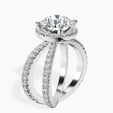 10kt White Gold Electra Criss Cross Halo Lab Diamond Ring standing product image one