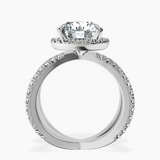 10kt White Gold Electra Criss Cross Halo Lab Diamond Ring side right image one