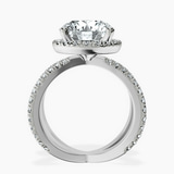 10kt White Gold Electra Criss Cross Halo Lab Diamond Ring side right image one