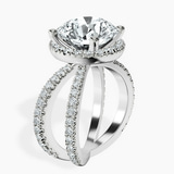 10kt White Gold Electra Criss Cross Halo Lab Diamond Ring standing product image one