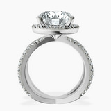 10kt White Gold Electra Criss Cross Halo Lab Diamond Ring side right image one