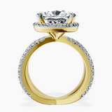 10kt Yellow Gold Electra Criss Cross Halo Lab Diamond Ring side right image one