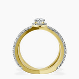10kt Yellow Gold Electra Criss Cross Halo Lab Diamond Ring side right image one