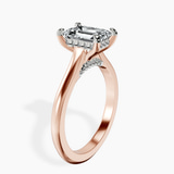 14kt Rose Gold Demi Lovato Hidden Accents Solitaire Lab Diamond Ring standing product image one