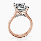 14kt Rose Gold Elsa Hidden Accents Solitaire Lab Diamond Ring side right image one