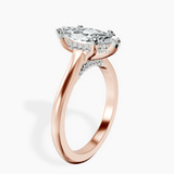 14kt Rose Gold Demi Lovato Hidden Accents Solitaire Lab Diamond Ring standing product image one