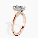 14kt Rose Gold Demi Lovato Hidden Accents Solitaire Lab Diamond Ring standing product image one