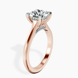 14kt Rose Gold Demi Lovato Hidden Accents Solitaire Lab Diamond Ring standing product image one