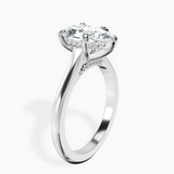 Platinum Demi Lovato Hidden Accents Solitaire Lab Diamond Ring standing product image one