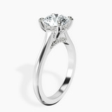 14kt White Gold Demi Lovato Hidden Accents Solitaire Lab Diamond Ring standing product image one
