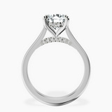 14kt White Gold Demi Lovato Hidden Accents Solitaire Lab Diamond Ring side right image one