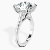 10kt White Gold Elsa Hidden Accents Solitaire Lab Diamond Ring standing product image one