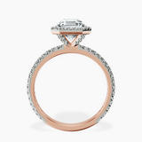 14kt Rose Gold Victoria Beckham Halo Lab Diamond Eternity Ring side right image one