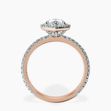 10kt Rose Gold Victoria Beckham Halo Lab Diamond Eternity Ring side right image one
