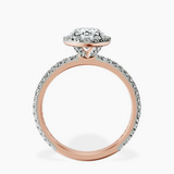 14kt Rose Gold Victoria Beckham Halo Lab Diamond Eternity Ring side right image one