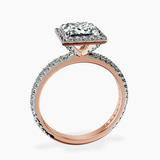 10kt Rose Gold Victoria Beckham Halo Lab Diamond Eternity Ring side right image one