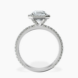 Platinum Victoria Beckham Halo Lab Diamond Eternity Ring side right image one